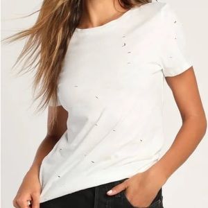 Lulus white ripped T-shirt size XL